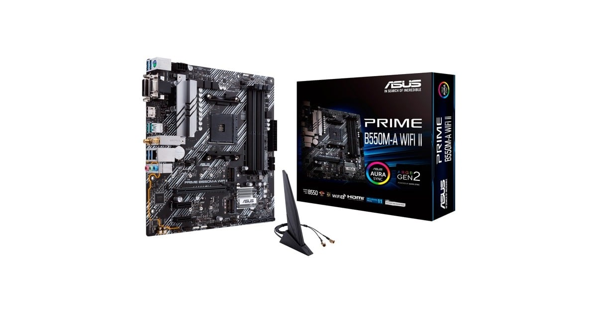 ASUS PRIME B550M-A WIFI II, Mainboard schwarz/silber