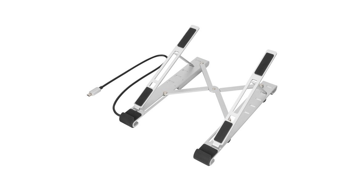 Digitus Variabler Laptopständer weiß, USB-A, USB-C 