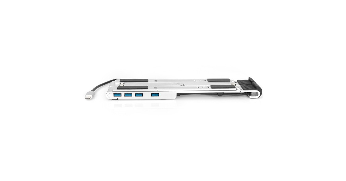 Digitus Variabler Laptopständer weiß, USB-A, USB-C