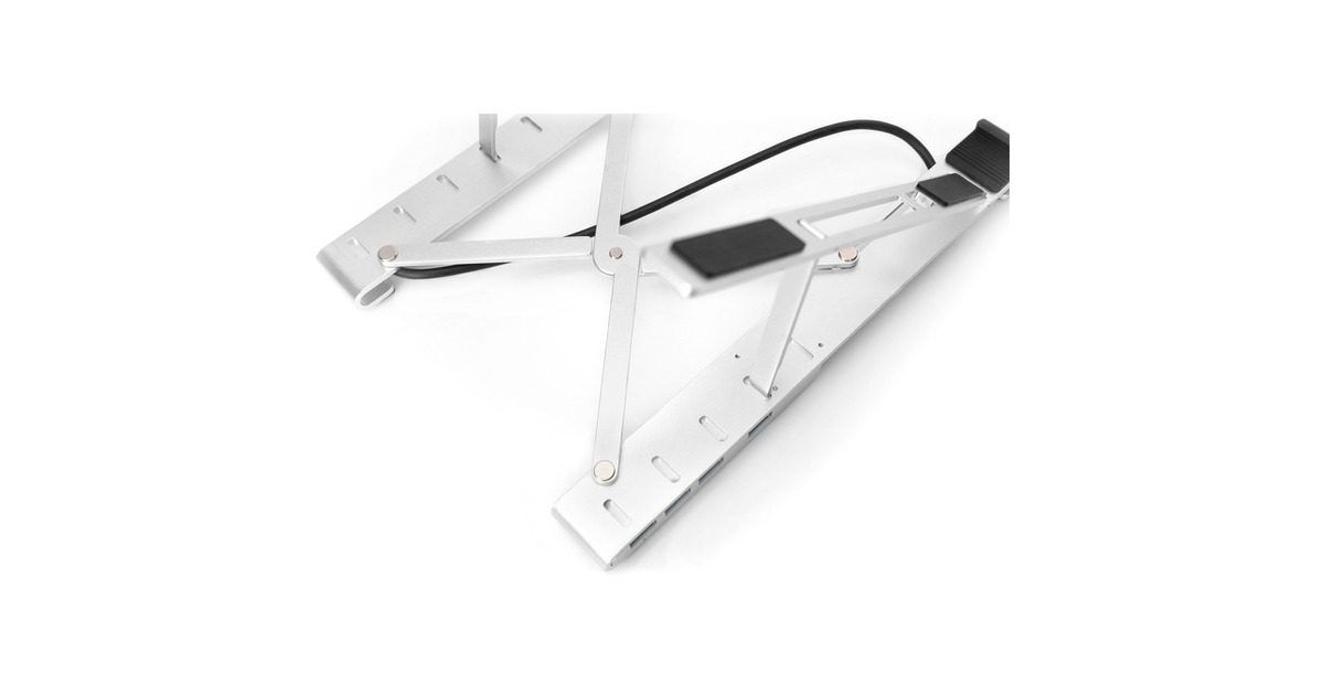 Digitus Variabler Laptopständer weiß, USB-A, USB-C