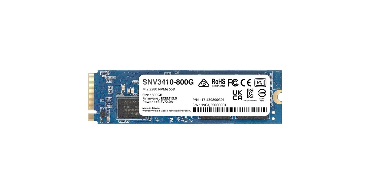 Synology SNV3410-800G 800 GB, SSD PCIe 3.0 x4, NVMe, M.2 2280