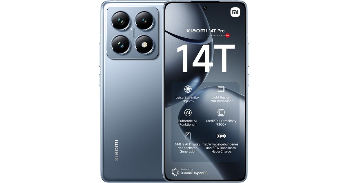 スマートフォン本体 Xiaomi 14T Pro Titan Blue 12GB/512GB Xiaomi 14T Pro 5G Dual SIM Titan Blue 256GB and 12GB RAM