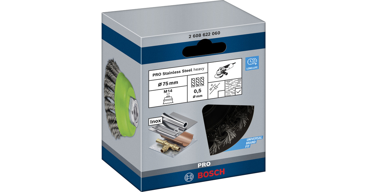 Bosch Professional Topfbürste Heavy for Inox, Ø 75mm, gezopft 0 