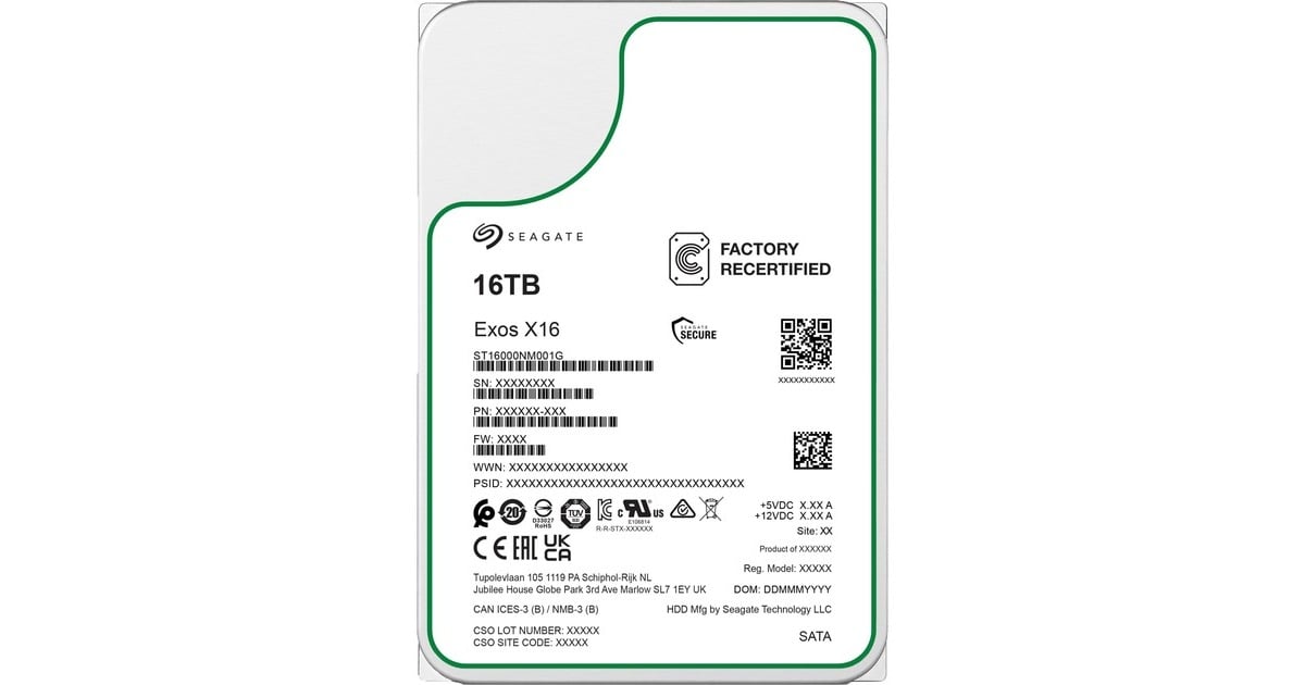 Seagate Exos X16 SATA HDD 16TB ４個 Seagate Exos X16 ST16000NM001G Festplatte 16TB intern SATA 6Gb/s