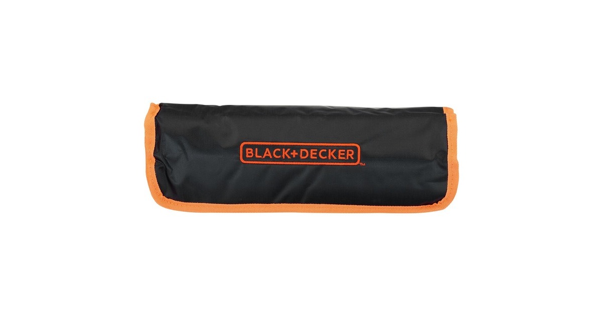 BLACK+DECKER Mechaniker-Set mit Rolltasche, 76-teilig, Werkzeug-Set  schwarz/orange