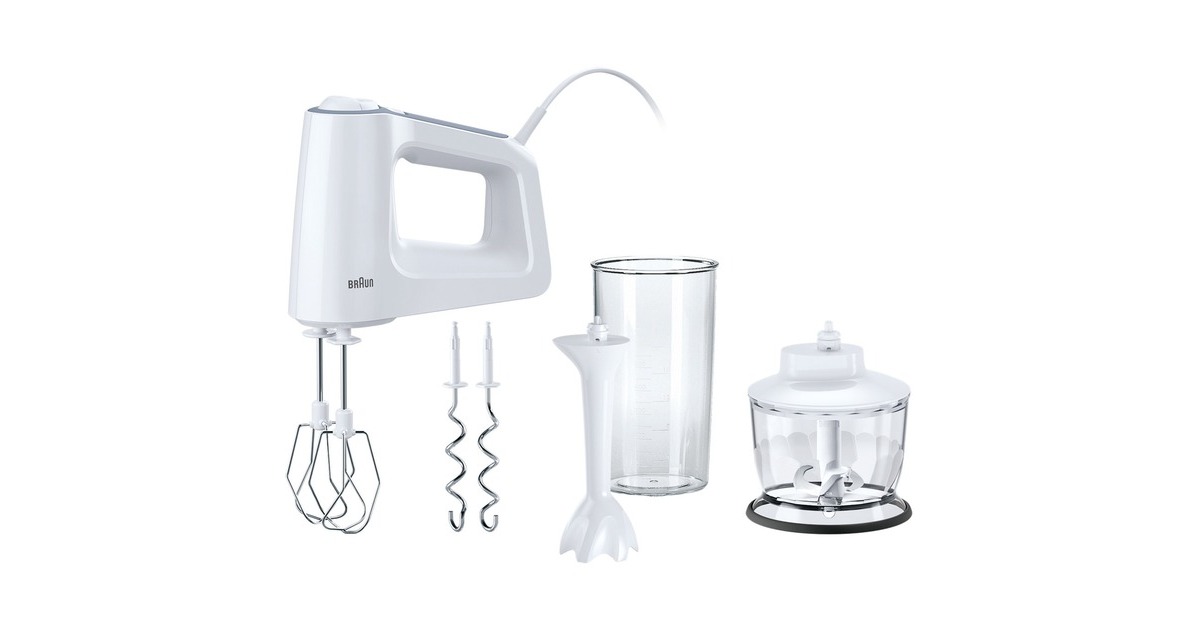 Braun MultiMix 3 HM 3135, Handmixer weiß/grau