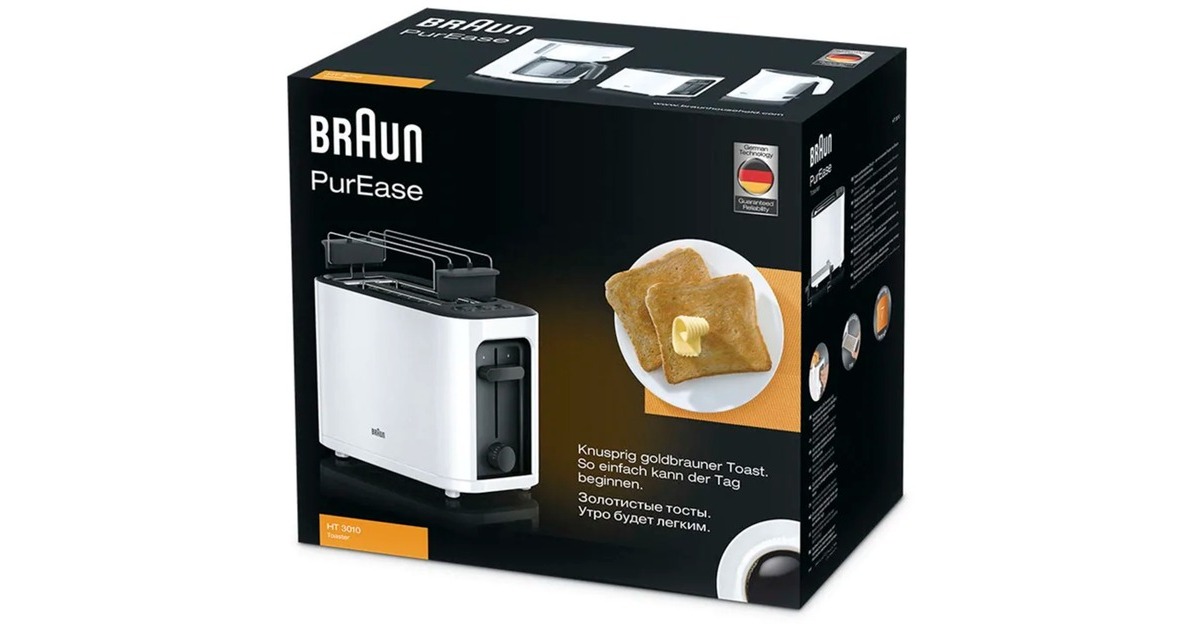 Orbegozo TO 3010 Toaster – 2 Schlitze, Auftaufunktion, Schnellstopp, 6 Bräunungsstufen, 750 W, Krümelschublade