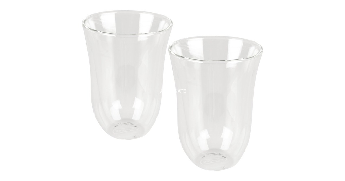 DeLonghi Latte-Macchiato-Gläser (2er-Set), Glas transparent