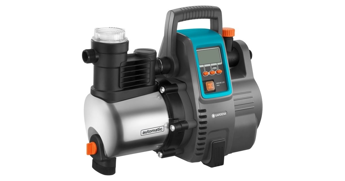 GARDENA Hauswasserautomat Premium 6000/6 LCD Inox, Pumpe inox/schwarz