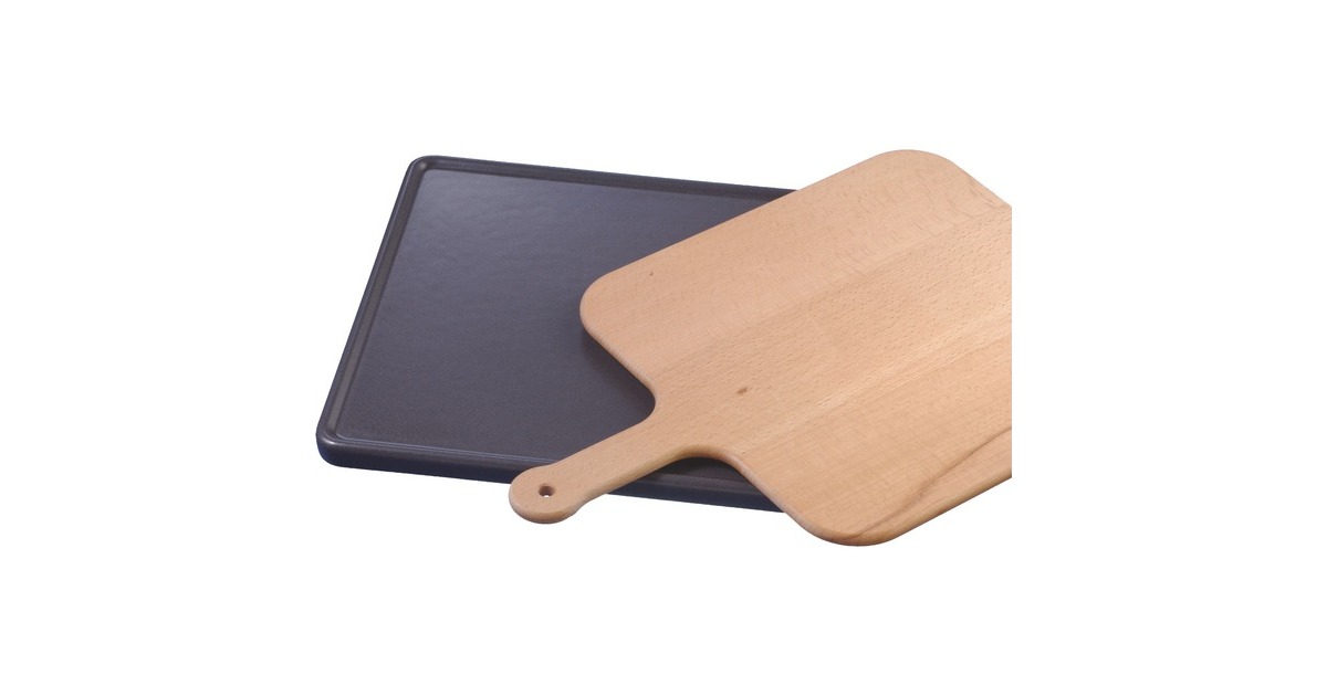 Neff Keramikbackstein Z1913X0, Pizzastein grau, mit Holzschieber