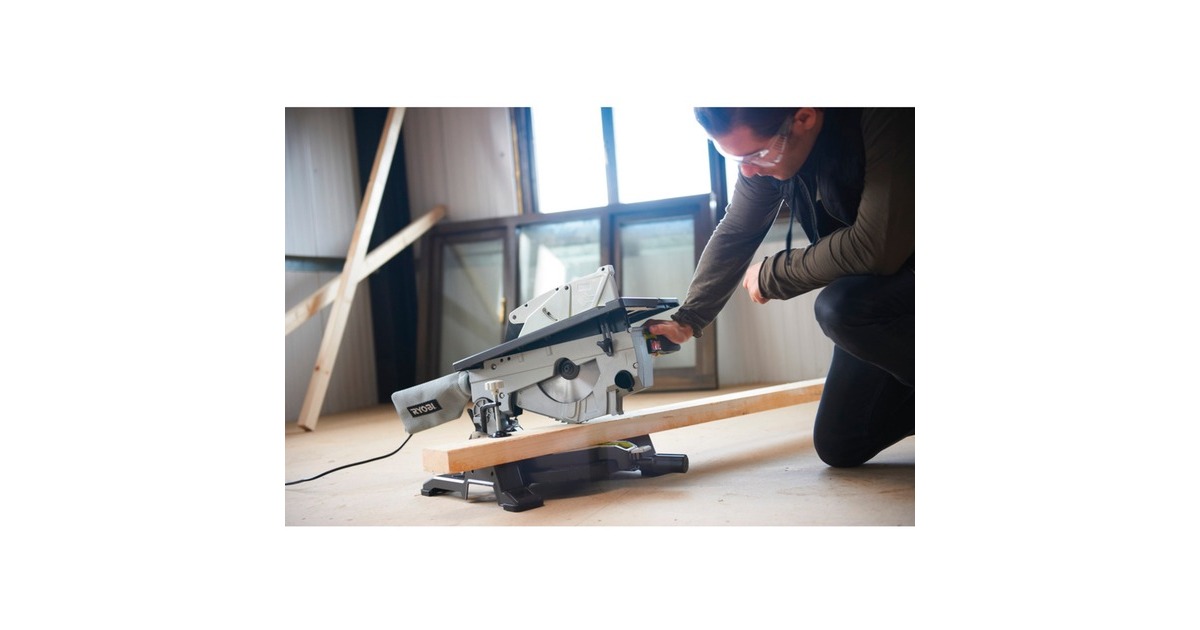 Ryobi Kapp-und Gehrungssäge, Tischkreissäge RTMS1800-G grün/grau, 1.800 ...