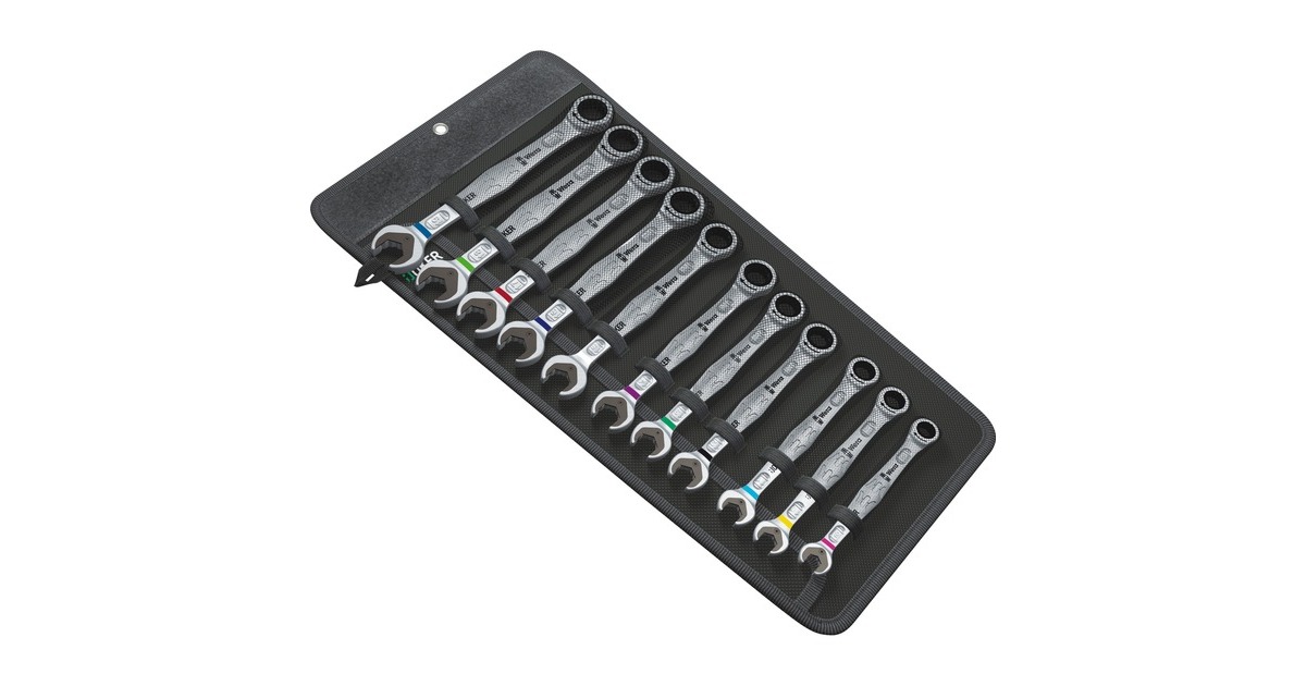 ELORA Maulschlüssel-Set Mit Ringratsche 8-teilig + Adapter – Im Blechkasten, Größen 8-19 Mm