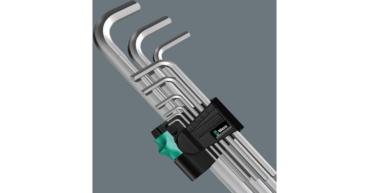 Wera Winkelschlüsselsatz 950 PKS/9 SM N, Schraubendreher mit Halteclip