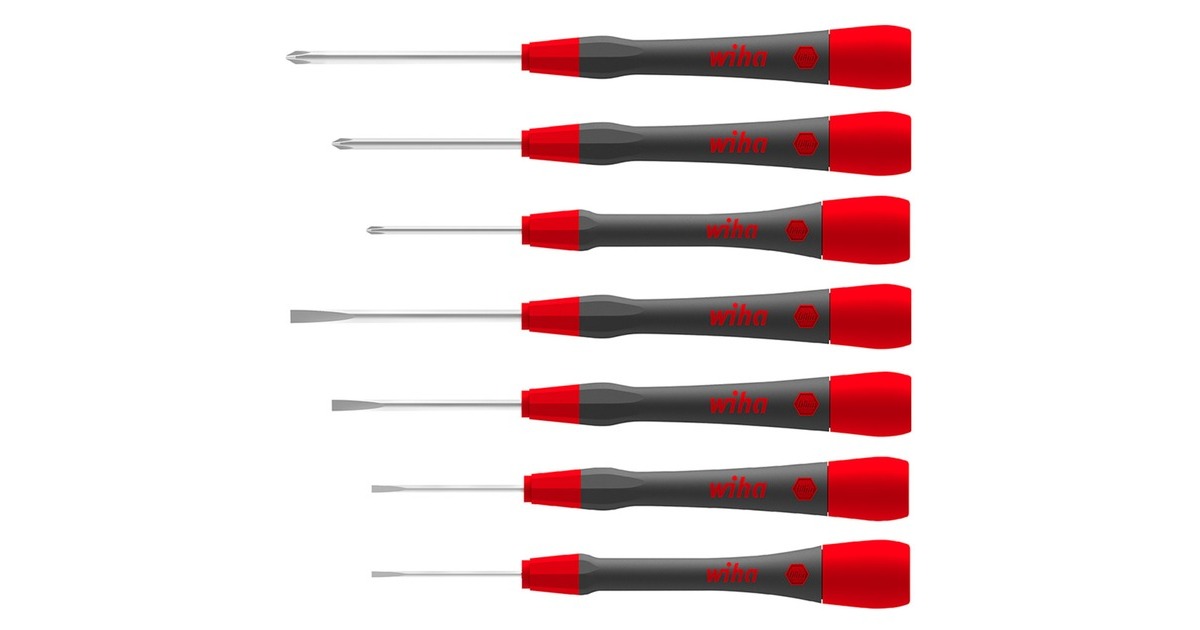 Wiha Feinschraubendreher-Set PicoFinish grau/rot, 7-teilig