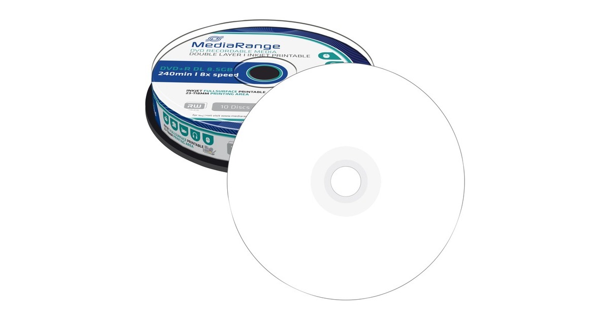 MediaRange DVD+R Double Layer 8.5 GB 8x imprimable 10 p