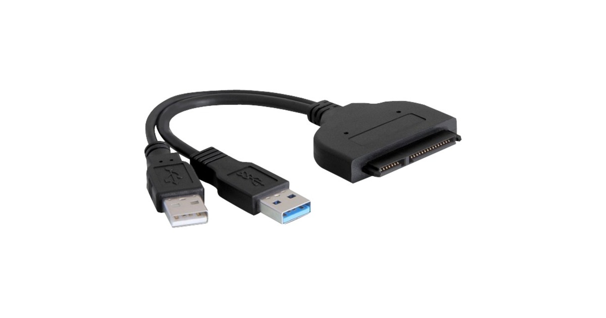 Delock Konverter Sata 22 Pin Zu Usb 3 0 2 0 Adapter Schwarz 20cm