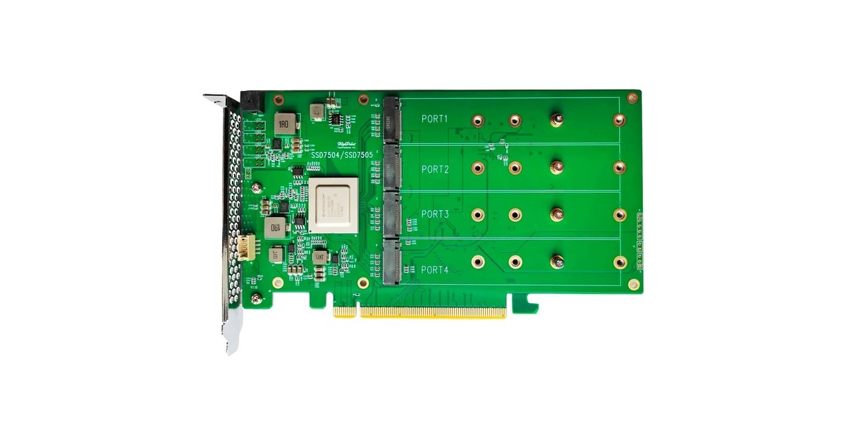 HighPoint SSD7505 NVMe RAIDカード PCIe4.0 SSD7505 PCIe 4.0 x16 4-Channel M.2 NVMe RAID Controller