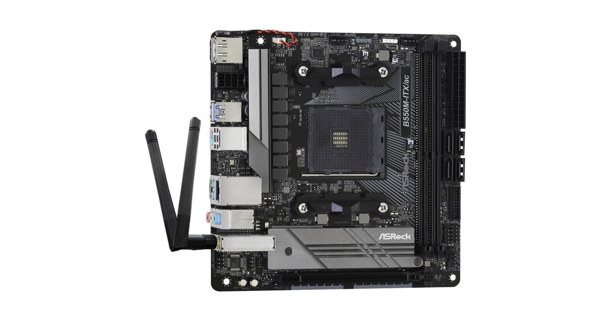 ASRock B550M-ITX/ac, Mainboard schwarz/grau