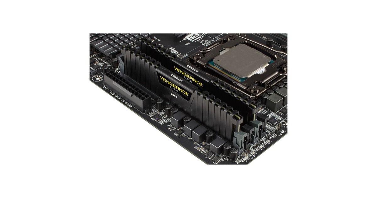 Corsair DIMM 16 GB DDR4-2933 (2x 8 GB) Dual-Kit, Arbeitsspeicher schwarz,  CMK16GX4M2Z2933C16, Vengeance LPX, INTEL XMP