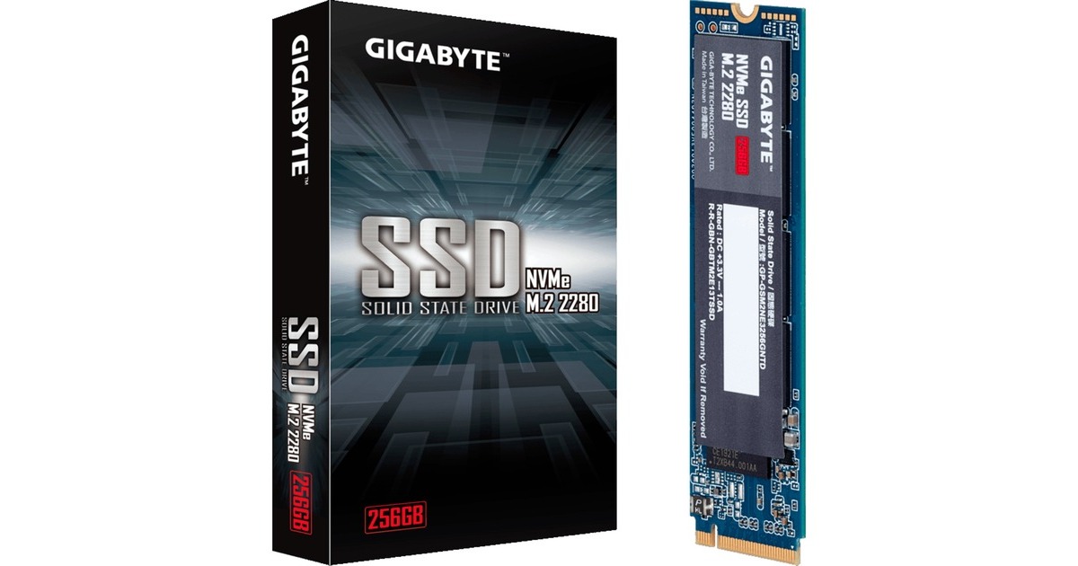 GIGABYTE NVMe SSD 256 GB PCIe 3.0 x4, NVMe 1.3, M.2 2280 