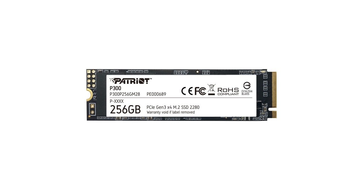 Patriot P300 256 GB, SSD PCIe 3.0 x4, NVMe 1.3, M.2 2280