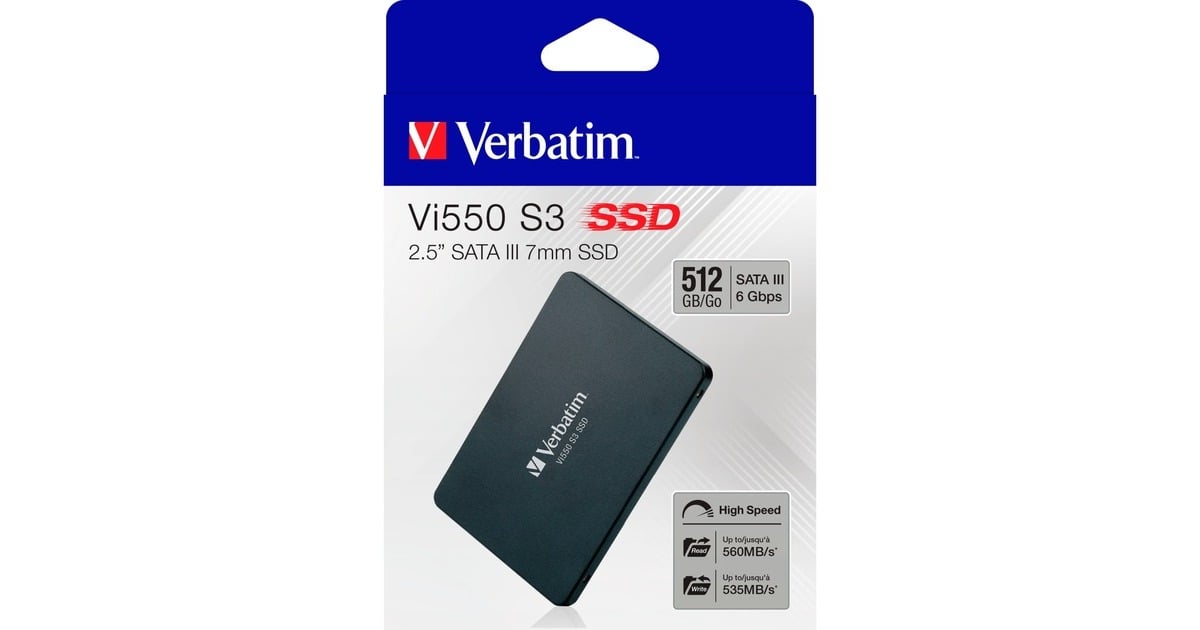 Verbatim Vi550 S3 512 GB, SSD schwarz, SATA 6 Gb/s, 2,5