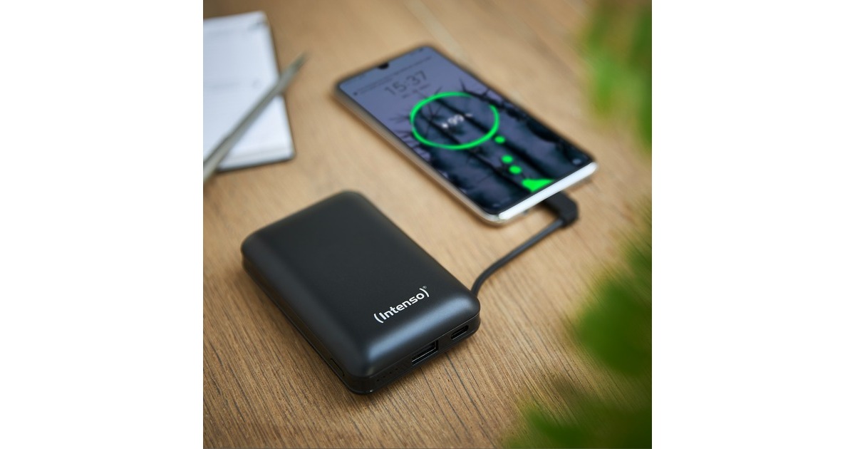 Intenso Powerbank XC10000 Bianco - Caricabatterie Portatile 10000 MAh Con Cavo USB-C Integrato E Porta USB-A, Power Bank Universale Per Smartphone, Tablet E Fotocamera - 2