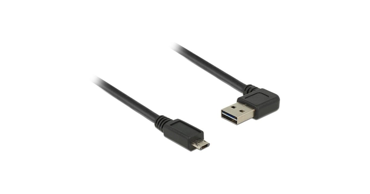 Delock Easy-USB Adapter – USB-A Stecker Beidseitig, Gewinkelt Links/rechts, 34x33x11 Mm Schwarz