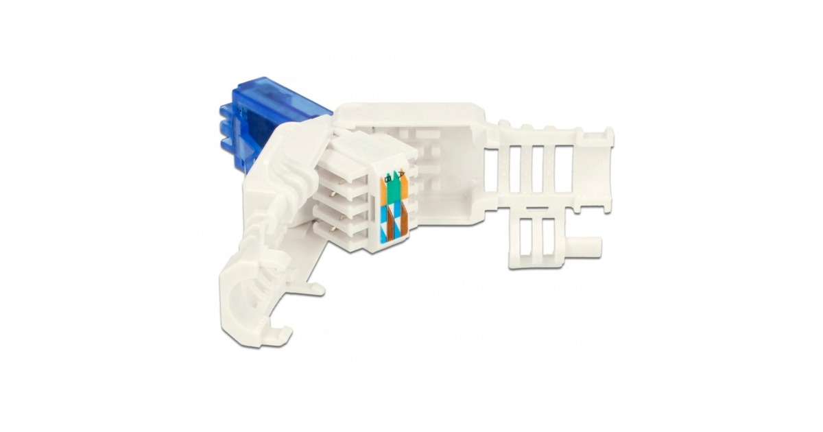 DeLOCK RJ-45 Stecker Cat.6a UTP, werkzeugfrei weiß, 2 Stück 