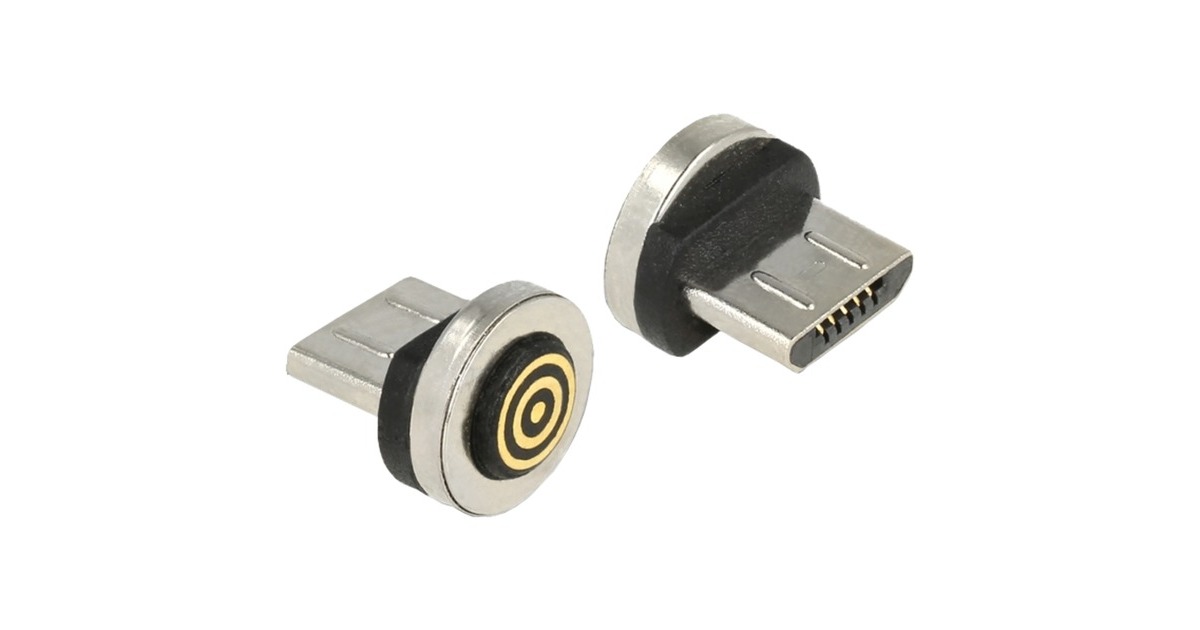 DeLock Magnetisches USB Kabel Set – 1 M, Mit Micro-USB & Type-C Adaptern, Für Schnelles Laden & Datenübertragung