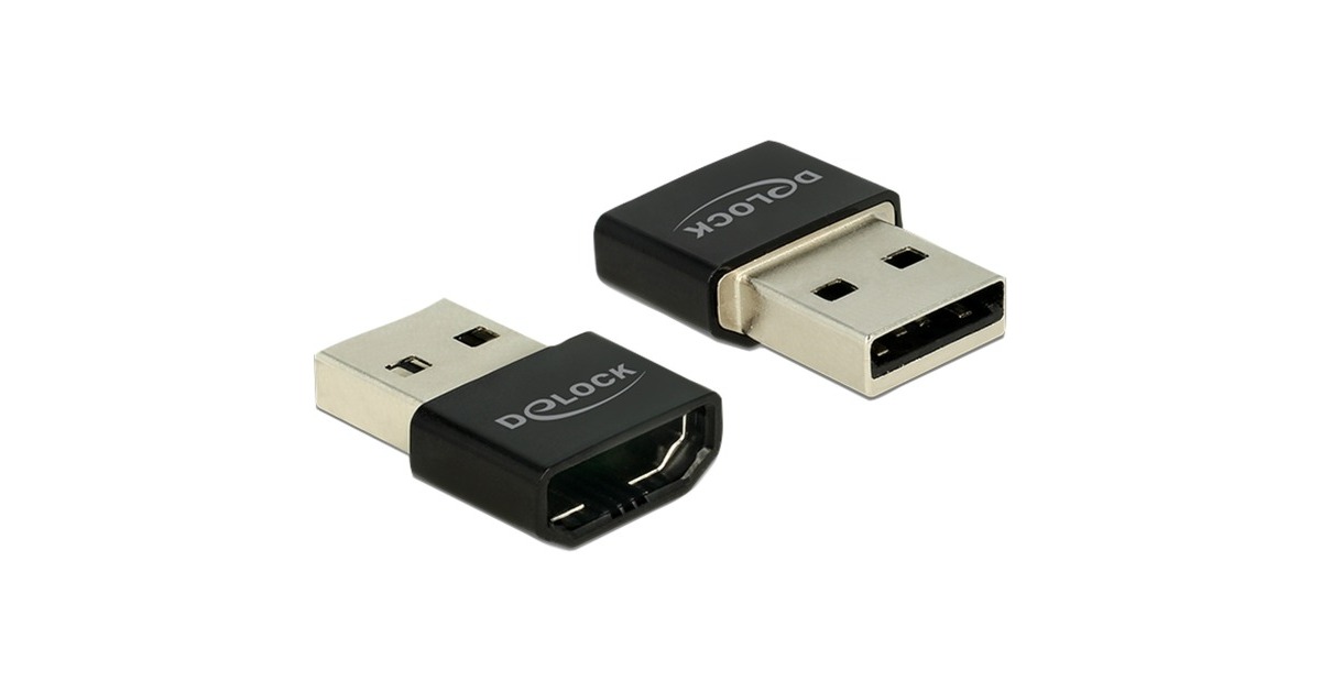 DeLOCK USB 2.0 Adapter, USB-A Stecker > HDMI Buchse schwarz  