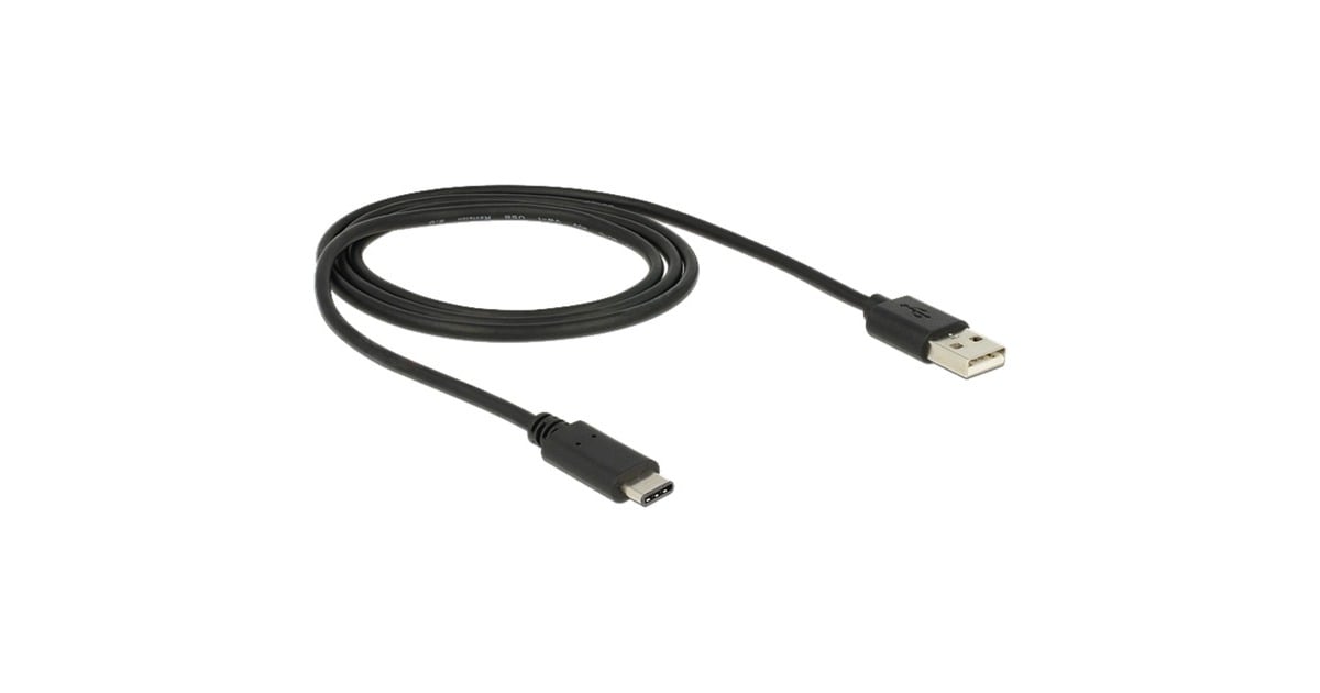 Delock USB-C Kabel 2.0, 1 M – USB Typ-C Auf USB-A Stecker, Schwarz, Für Daten & Laden