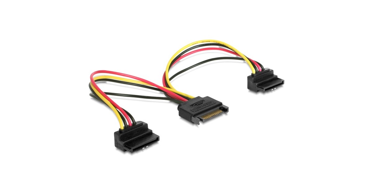 Delock Kabel Power Molex 4 Pin Stecker > 2 x SATA 15 Pin Buchse Delock Kabel Power Molex 4 Pin Stecker > 2 x SATA 15 Pin Buchse