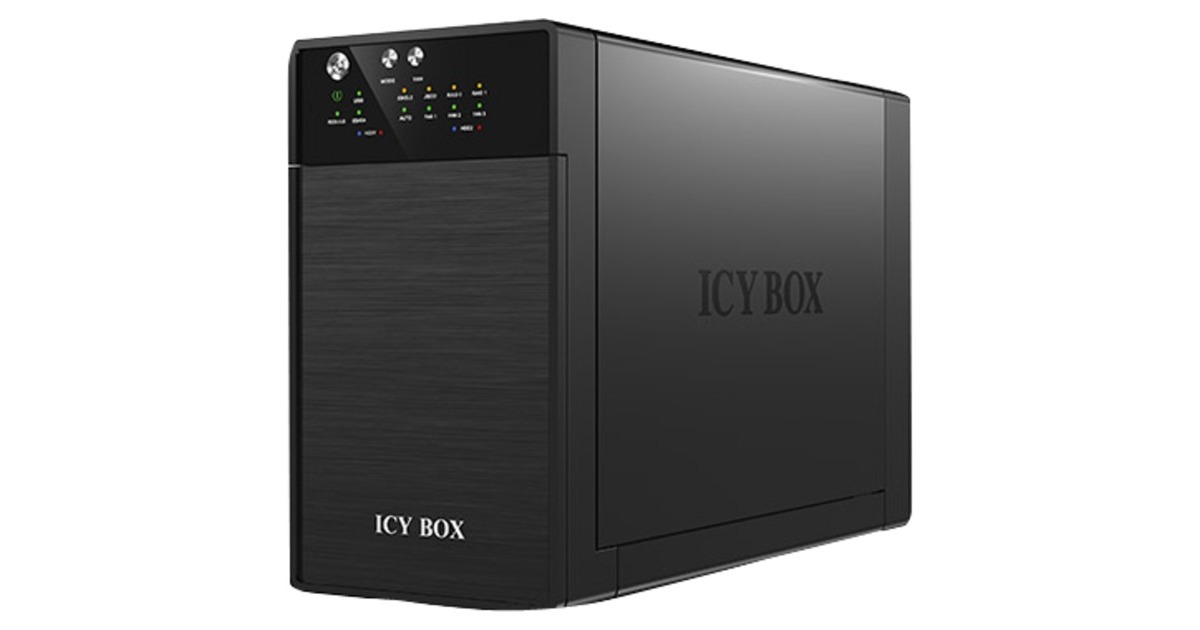 Icy Box IB-RD3620SU3 Raid System For 2X3,5'' Sata I/II/III, USB 3.0, Esata Fekete Külső Merevelmez Ház