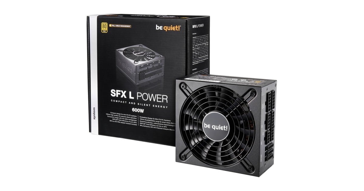 be quiet! SFX-L Power 600W, PC-Netzteil schwarz, 4x PCIe, Kabel ...
