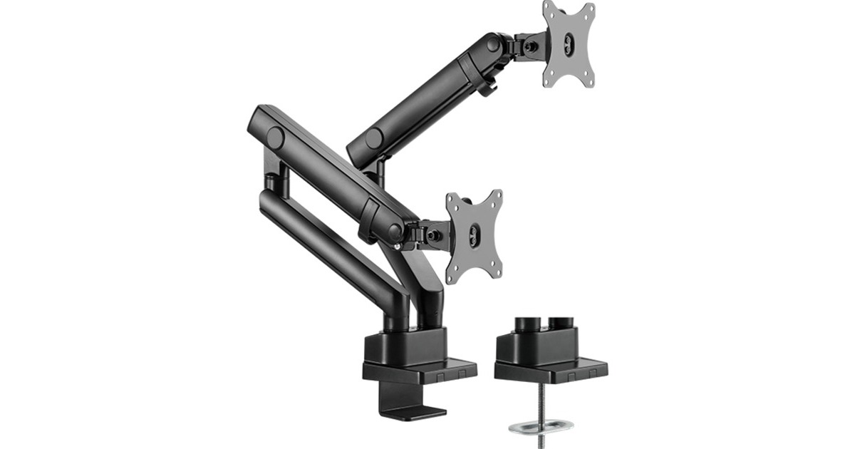 ICY BOX IB-MS314-T Dubbele Monitorsteun Voor 2 Monitoren Tot 32 Inch - Zwart