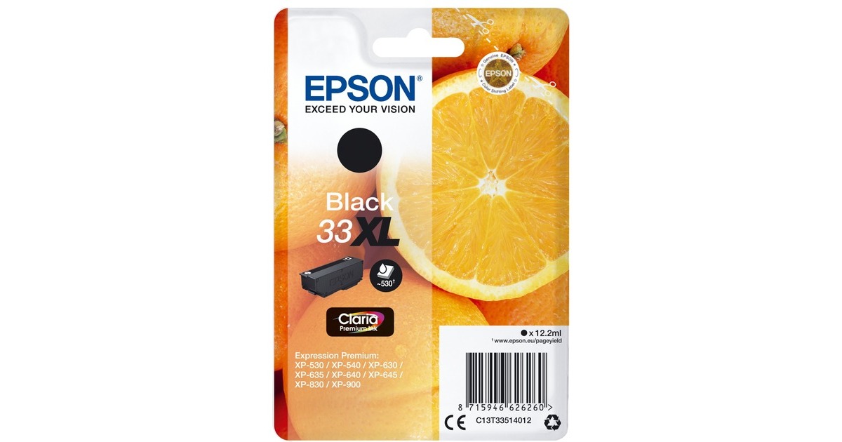 Epson Tinte schwarz 33XL (C13T33514012) Claria Premium