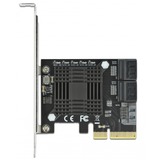 DeLOCK PCIe 5P SATA x4 LP, Schnittstellenkarte 