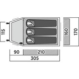 Easy Camp Kuppelzelt Setesdal 3 olivgrün, mit Tunnel-Vorbau, Modell 2025