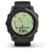 Garmin epix Pro (Gen 2) Standard Edition, Smartwatch schwarz/dunkelgrau, 51 mm, Silikon-Armband
