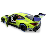 Jamara BMW M4 GT3 Diecast, Modellfahrzeug grün, Maßstab 1:24, inkl. Knopfzellen