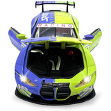 Jamara BMW M4 GT3 Diecast, Modellfahrzeug grün, Maßstab 1:24, inkl. Knopfzellen