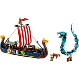 LEGO 31132 Creator 3in1 Wikingerschiff mit Midgardschlange, Konstruktionsspielzeug Set mit Schiff, Haus, Spielzeug-Wolf und Tier-Figuren