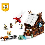 LEGO 31132 Creator 3in1 Wikingerschiff mit Midgardschlange, Konstruktionsspielzeug Set mit Schiff, Haus, Spielzeug-Wolf und Tier-Figuren