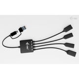 i-tec USB-C/USB-A 4 Port Kabel Hub schwarz, 2x USB-C, 2x USB-A