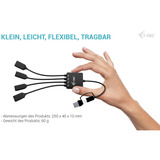 i-tec USB-C/USB-A 4 Port Kabel Hub schwarz, 2x USB-C, 2x USB-A