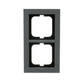 Busch-Jaeger Abdeckrahmen 2-fach, Abdeckung grau, Retail