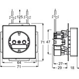 Busch-Jaeger Schutzkontakt Steckdosen Einsatz anthrazit, Retail