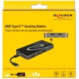 DeLOCK USB Type-C 3.2 Dockingstation  schwarz, 4K HDMI + DP, VGA, USB Hub und PD 3.0
