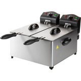 Domo DO560FR, Fritteuse edelstahl/schwarz, Inhalt: 2 x 3L
